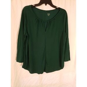 Women's Ana Green Long Sleeve Top Size XXL (H334)